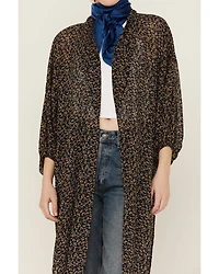 Beyond The Radar Women's Floral Chiffon Duster Maxi Kimono