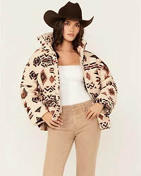 Miss Me Women's Southwestern Print Sherpa Jacket