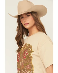 Merch Traffic Women's Chris Stapleton Rose Guitar Short Sleeve Graphic Tee