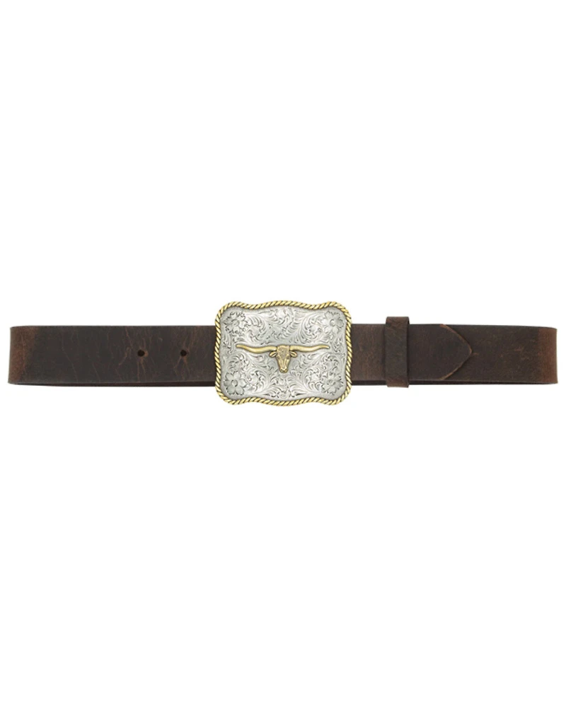 Cody James Boys' Scalloped Longhorn Buckle Belt