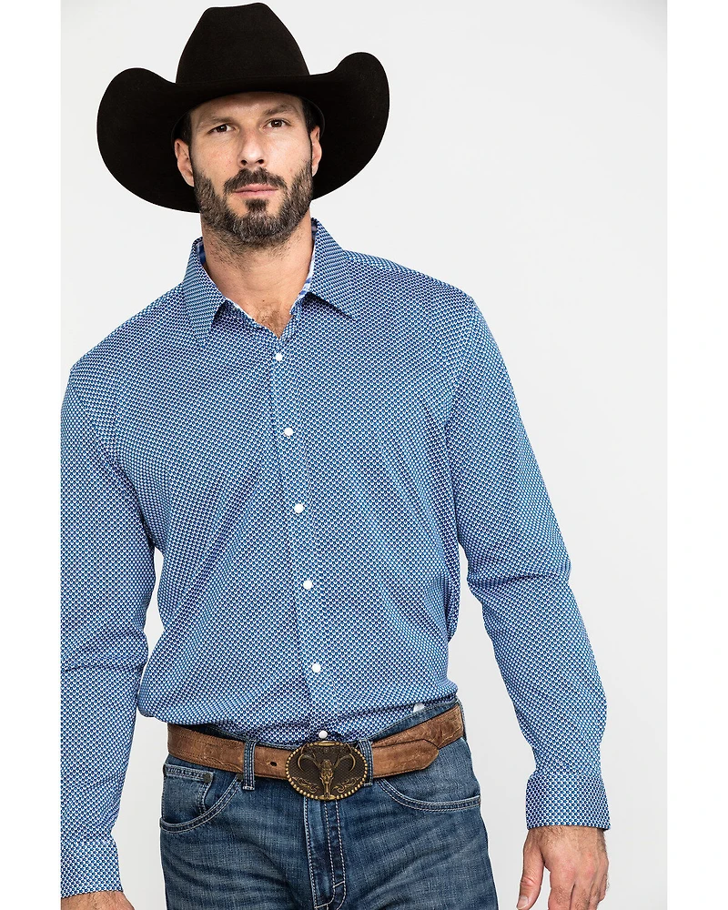 Scully Signature Soft Series Men's Geo Print Long Sleeve Western Shirt