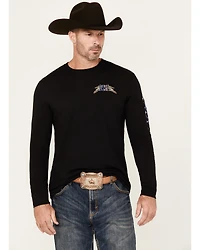 Cody James Men's U.S.A. Skull Long Sleeve Graphic T-Shirt