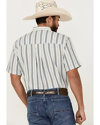 Cody James Men's Gunsmoke Dobby Striped Button-Down Short Sleeve Western Shirt - Tall