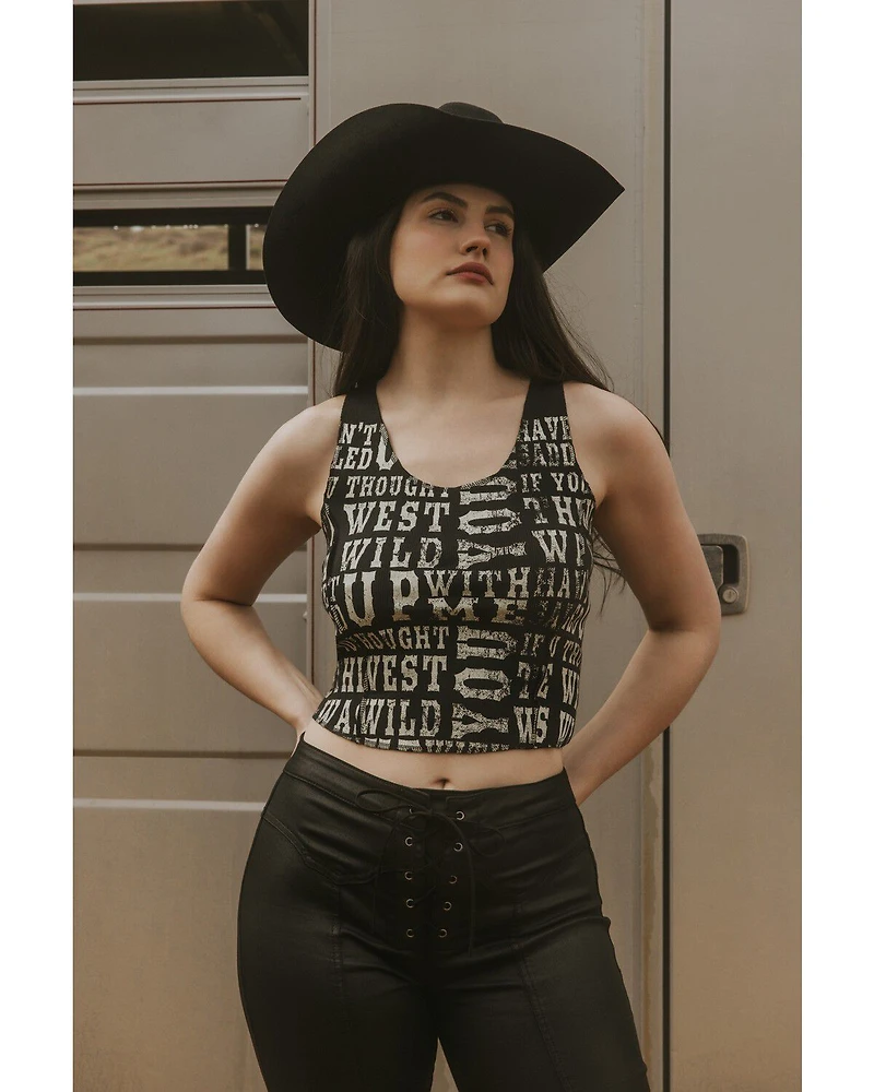 Idyllwind Women's Rhett The West Was Wild Graphic Rib Knit Tank