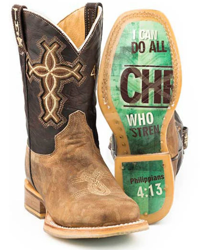 Tin Haul Boys' I Believe Western Boots - Square Toe