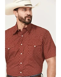 Roper Men's Geo Print Short Sleeve Snap Western Shirt