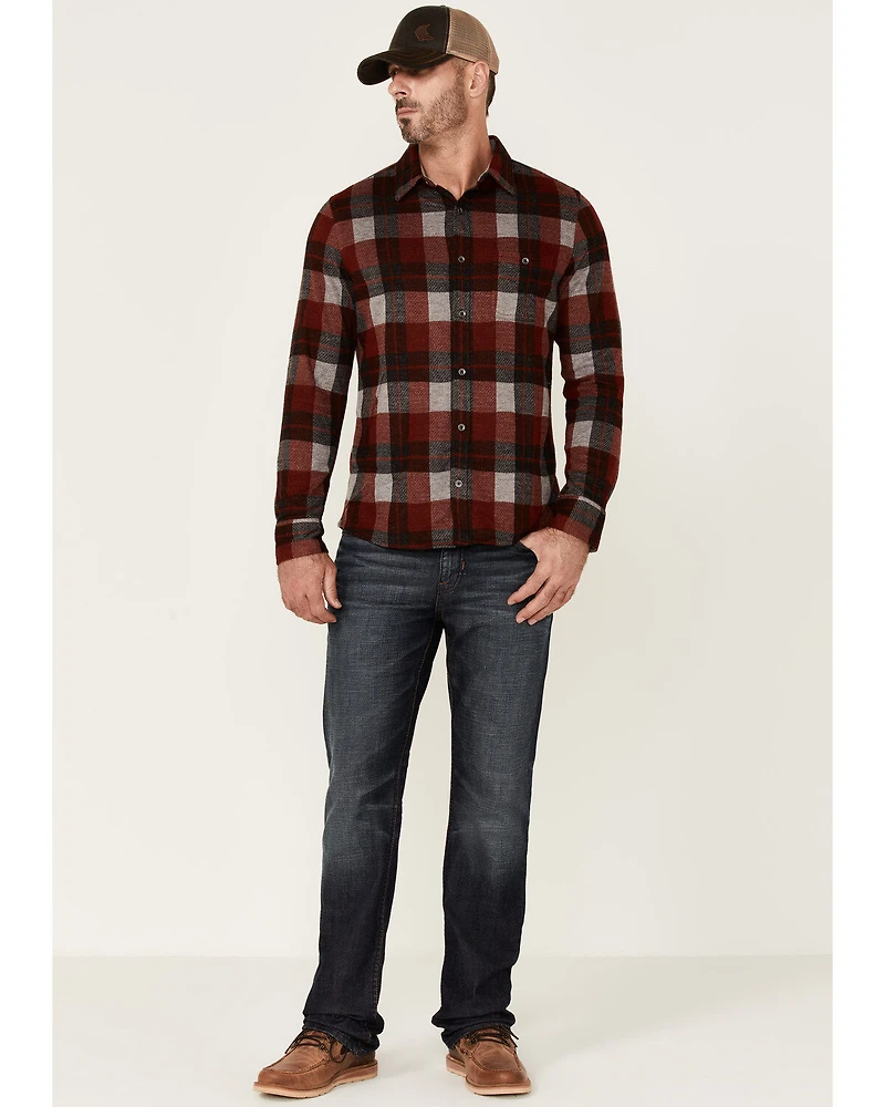 Flag & Anthem Men's Berks Plaid Textured Knit Long Sleeve Button-Down Western Shirt