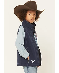 Cowboy Hardware Boys' Skull Banner Embroidered Softshell Vest