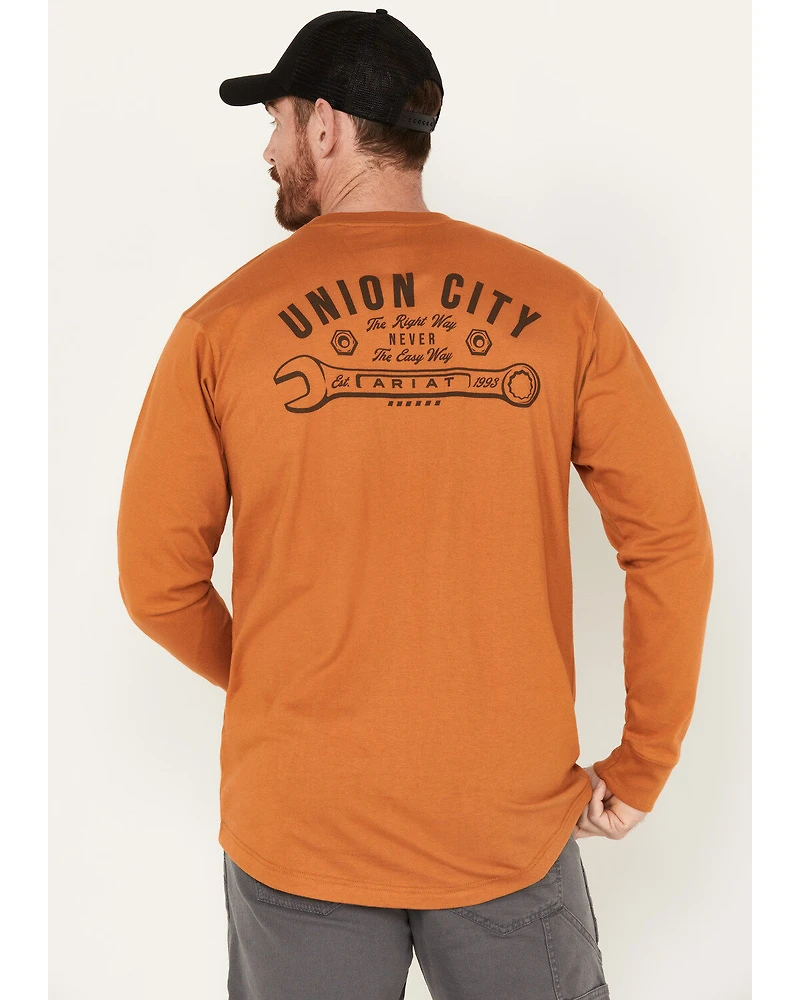 Ariat Men's Rebar Stretch Union City Long Sleeve Work T-Shirt