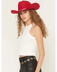 Originality Women's Embroidered Cowboy Boot Tank