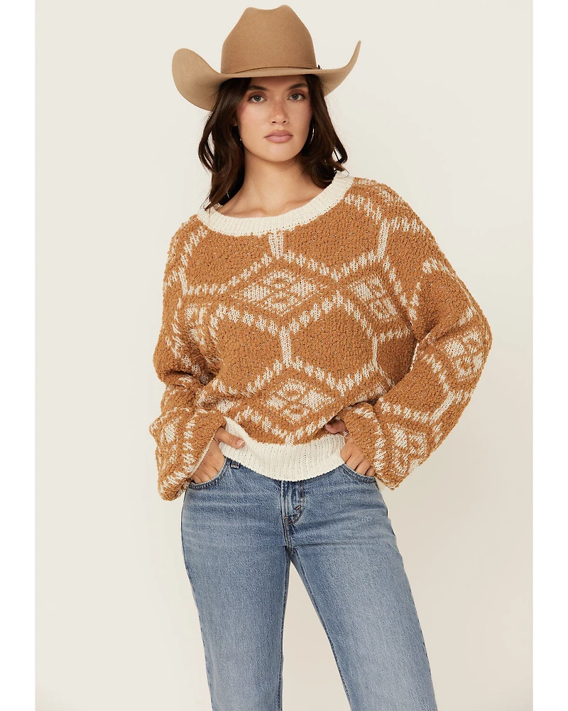 Rock & Roll Denim Women's Geo Print Sweater