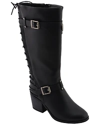 Milwaukee Leather Women's Back End Laced Riding Boots - Round Toe