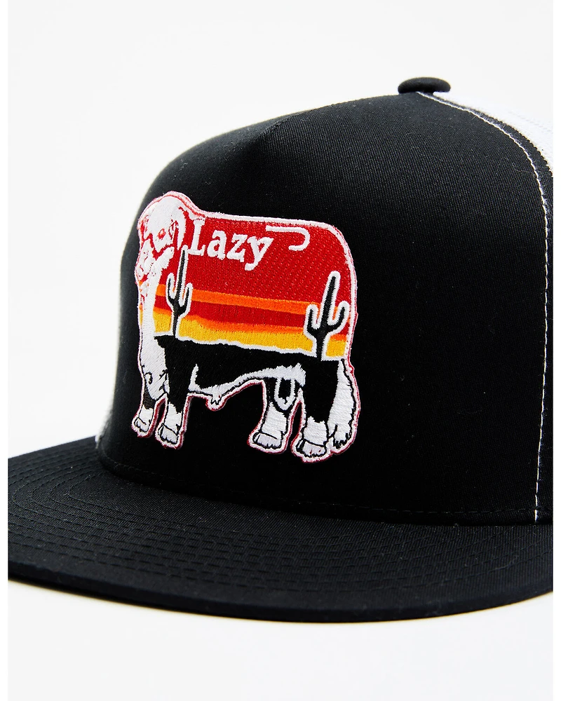 Lazy J Ranch Men's Sunset Cow Patch Mesh-Back Ball Cap
