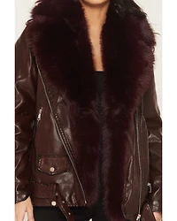 Azalea Wang Women's Aurelia Faux Fur Leather Jacket