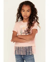 Shyanne Girls' Can't Be Tamed Short Sleeve Fringe Graphic Tee
