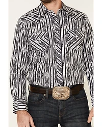 Rock & Roll Denim Men's Southwestern Striped Long Sleeve Snap Western Shirt