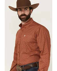 Cinch Men's Long Horn Print Sleeve Button-Down Western Shirt