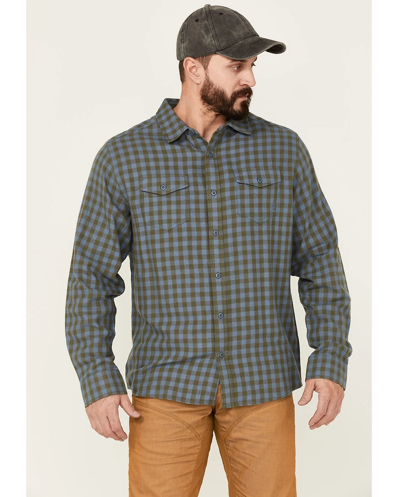 Brothers and Sons Men's Small Check Plaid Long Sleeve Button-Down Western Shirt