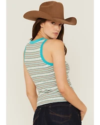 RANK 45® Women's Southwestern Stripe No Yank Henley Tank