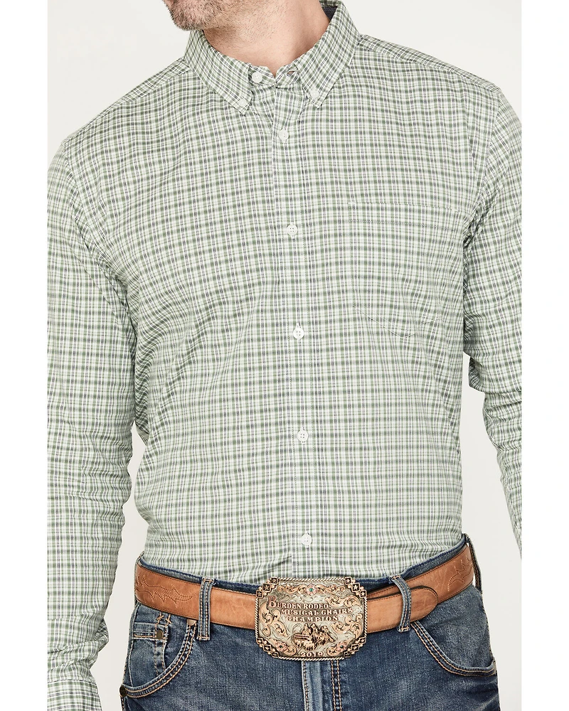 Cody James Men's Plaid Print Long Sleeve Button-Down Western Shirt