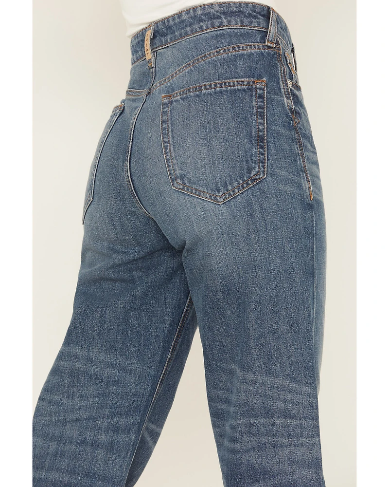 Ariat Women's Dark Wash Ultra High Rise Tomboy Relaxed Straight Denim Jeans