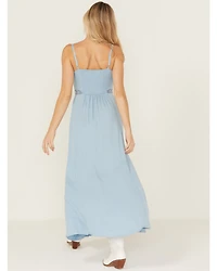 Idyllwind Women's Wisteria Tie Front Sleeveless Maxi Dress