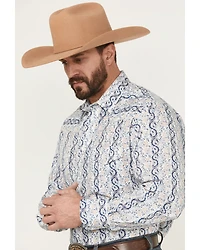 Roper Men's Wallpaper Floral Print Short Sleeve Snap Stretch Western Shirt