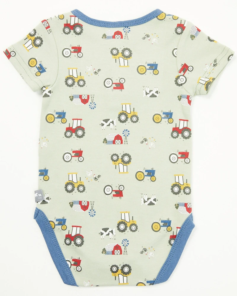 Rugged Bear Infant Boys' Farm Print Onesies - 2 Pack