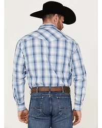 Wrangler 20X Men's Advanced Comfort Plaid Print Long Sleeve Snap Stretch Western Shirt