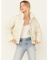 Cleo + Wolf Women's Plaid Lined Puffer Coat