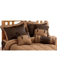 HiEnd Accents Barbed Wire Embroidery Queen Comforter Set - 7 Piece