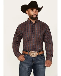 Ariat Men's Iker Plaid Print Long Sleeve Button-Down Western Shirt