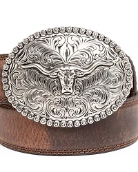 Cody James Boys' Longhorn Plaque Buckle Belt