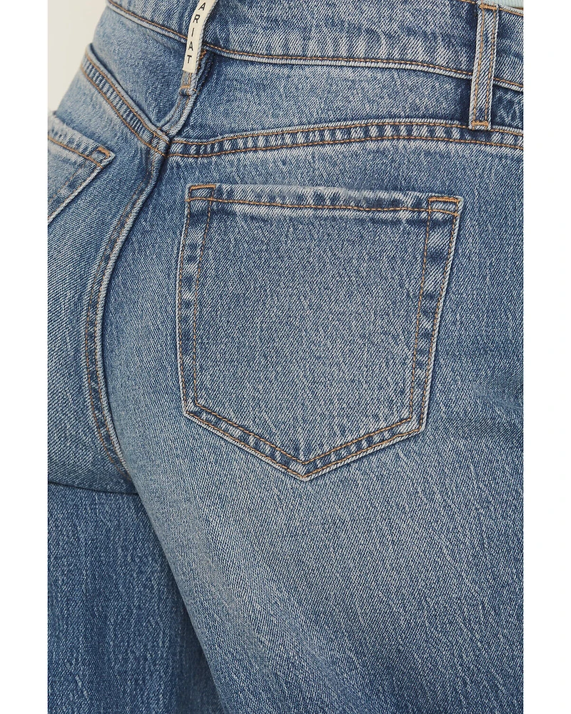 Ariat Women's Jazmine Medium Wash Ultra High Rise Wide Stretch Denim Jeans