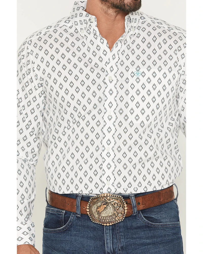 Ariat Men's Bass Geo Print Long Sleeve Button-Down Western Shirt