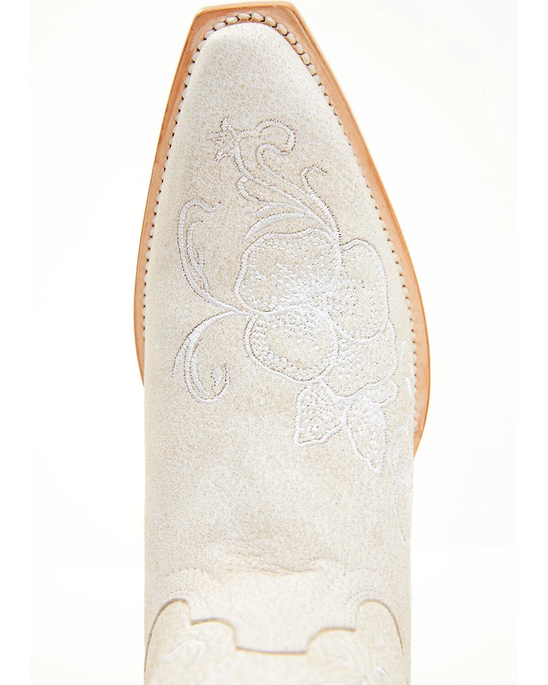 Shyanne Women's Lasy Floral Embroidered Western Boots - Snip Toe