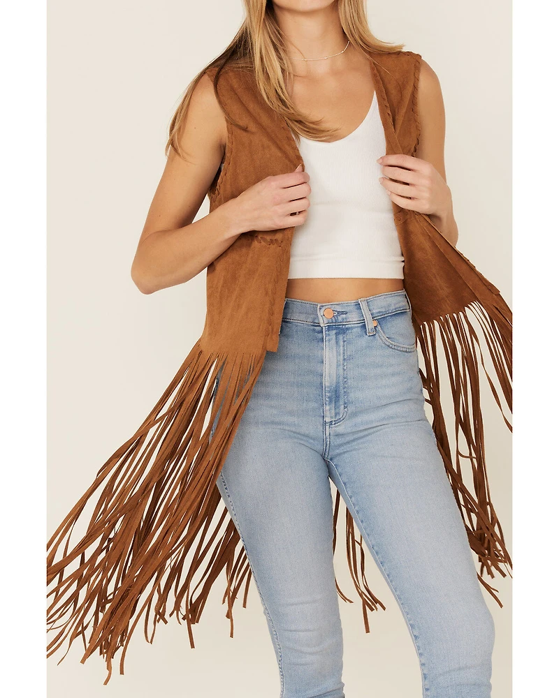 Fornia Women's Suede Fringe Vest