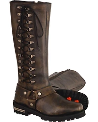 Milwaukee Leather Women's Waterproof 14" Harness Boots - Square Toe