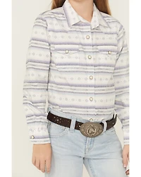 Ariat Girls' Geo Striped Long Sleeve Snap Western Shirt