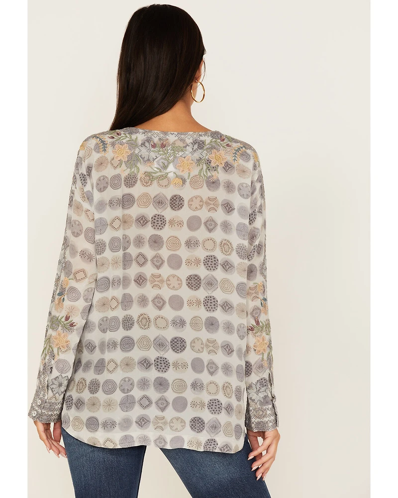 Johnny Was Women's Lakeside Darlyn Embroidered Blouse