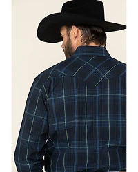 Rough Stock By Panhandle Men's Larkspur Ombre Plaid Print Long Sleeve Western Shirt