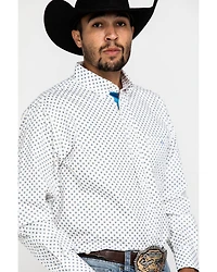 Resistol Men's White Stuart Geo Print Long Sleeve Western Shirt