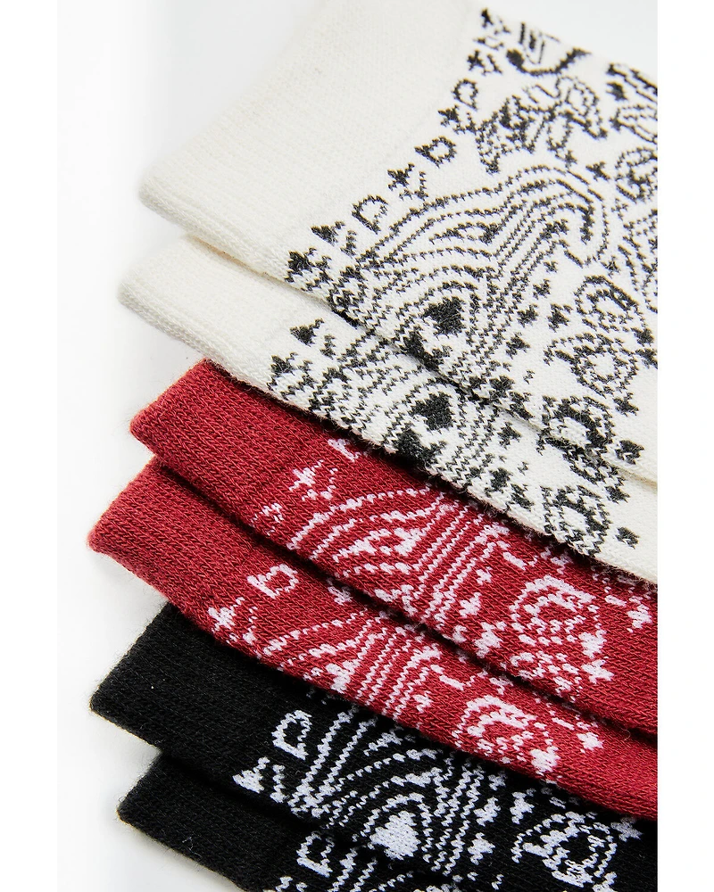 Shyanne Women's 3-Pack Bandana Pattern Knit Crew Socks