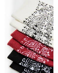 Shyanne Women's 3-Pack Bandana Pattern Knit Crew Socks