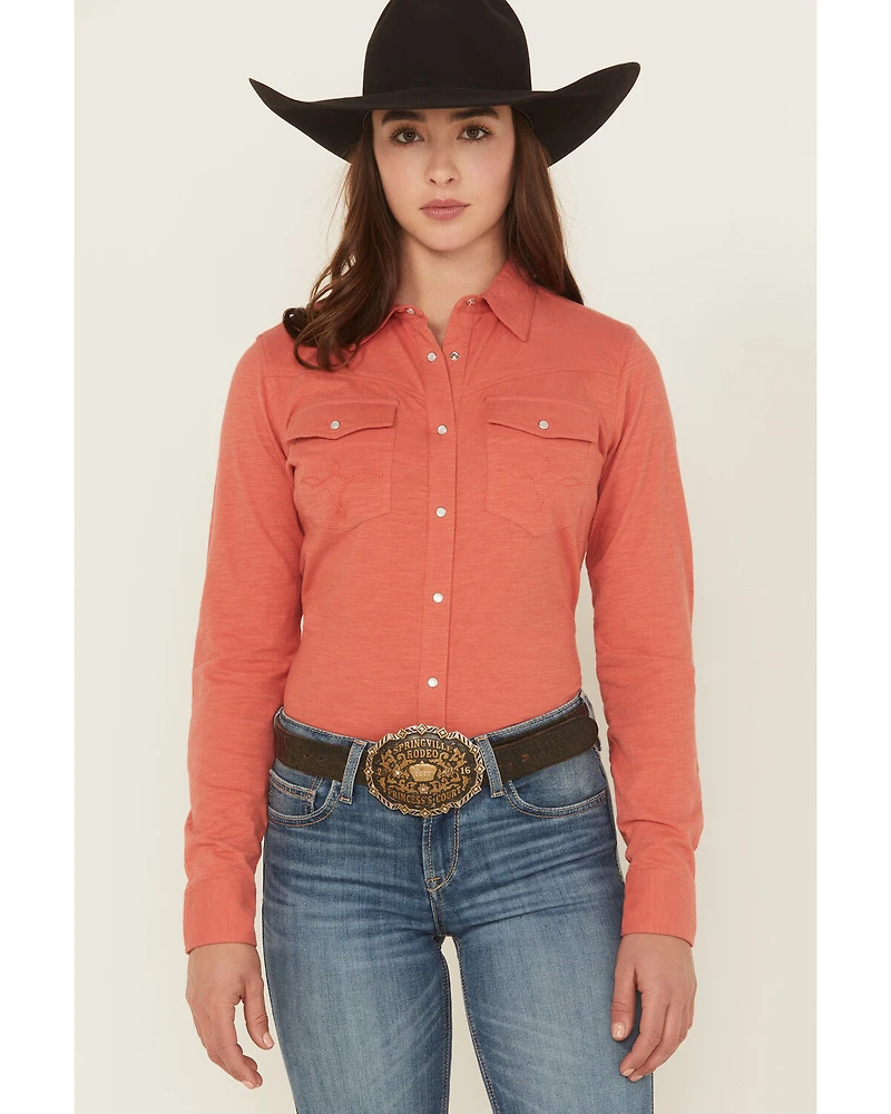Shyanne Women's Solid Long Sleeve Pearl Snap Core Western Shirt