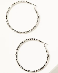 Shyanne Women's Luna Bella Silver Hoop Earrings