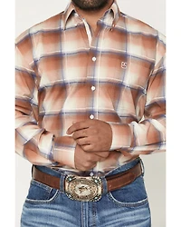 Panhandle Slim Men's Plaid Print Long Sleeve Button-Down Stretch Western Shirt