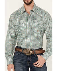 Roper Men's Amarillo Geo Print Long Sleeve Pearl Snap Western Shirt
