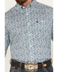 George Strait by Wrangler Men's Paisley Print Long Sleeve Button-Down Western Shirt