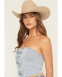 Blue B Women's Bow Tie Denim Bustier